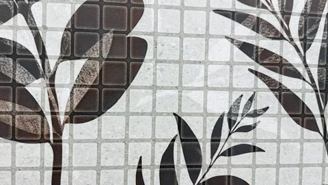 Minimalist Floral Pattern Tile Background with Square Grids Stock Footage 331120247