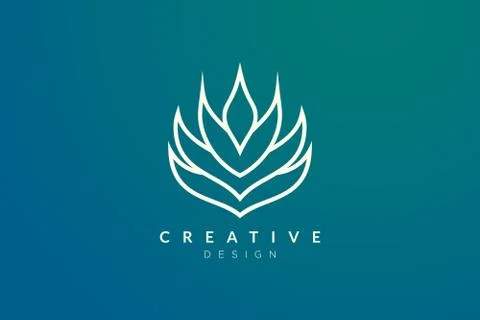 Minimalist flower vector design. It is suitable for spas, hotels, beauty, hea Stock Illustration