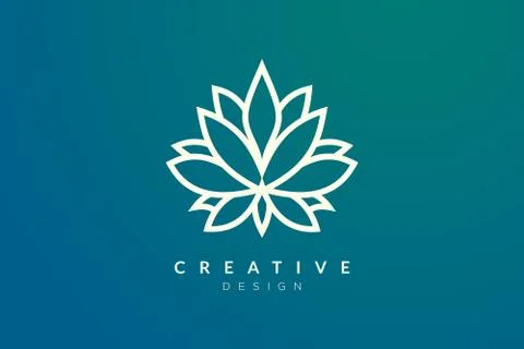 Minimalist flower vector design. It is suitable for spas, hotels, beauty, hea Stock Illustration