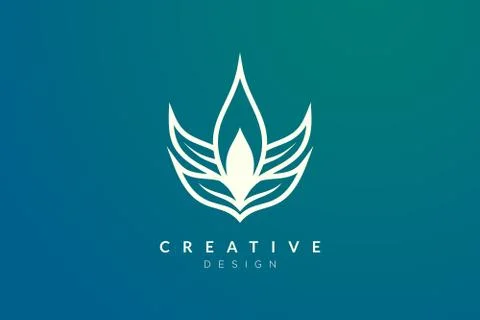 Minimalist flower vector design. It is suitable for spas, hotels, beauty, hea Stock Illustration