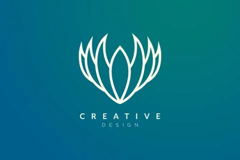Minimalist flower vector design. It is suitable for spas, hotels, beauty, hea Stock Illustration