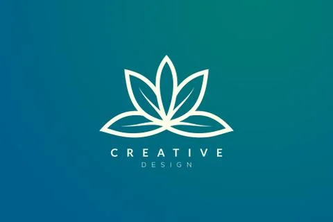 Minimalist flower vector design. It is suitable for spas, hotels, beauty, hea Stock Illustration