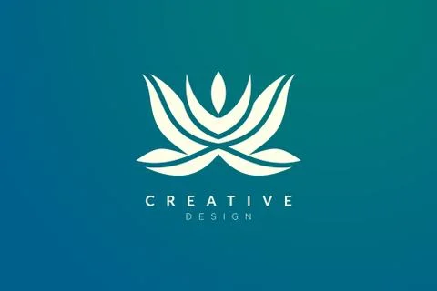 Minimalist flower vector design. It is suitable for spas, hotels, beauty, hea Stock Illustration