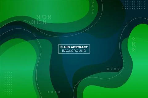 Minimalist Fluid Shape Gradient Abstract Dynamic Green Background with Wavy L Stock Illustration