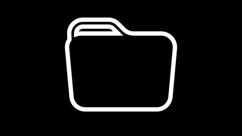 Minimalist Folder Icon on Black Background Stock Footage 280778010
