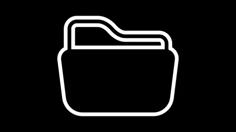 Minimalist Folder Icon on Black Background Stock Footage 280778116