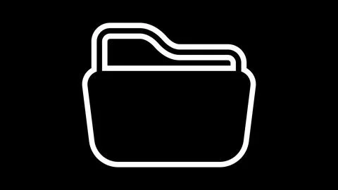 Minimalist Folder Icon on Black Background Stock Illustration
