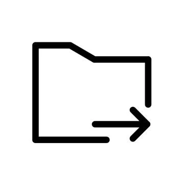 Minimalist folder icon with right arrow for document navigation and organization Ilustración de archivo