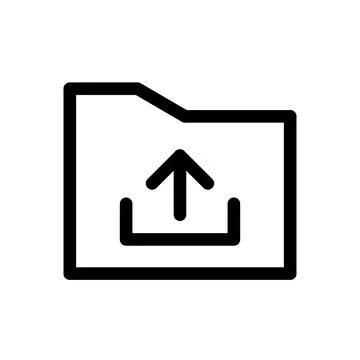 Minimalist folder icon with upward arrow for digital upload workflows Stock Illustration