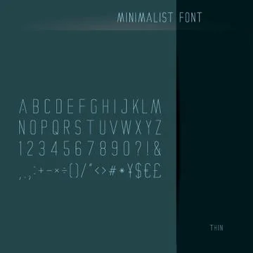 Minimalist font set Illustration