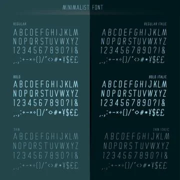 Minimalist font set Illustrazione stock