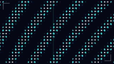 Minimalist four grid twinkling light pattern on black background Video stock 345228773