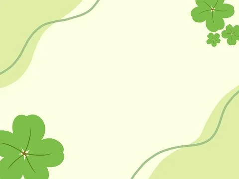Minimalist Four-Leaf Clover Border Background Stock Illustration