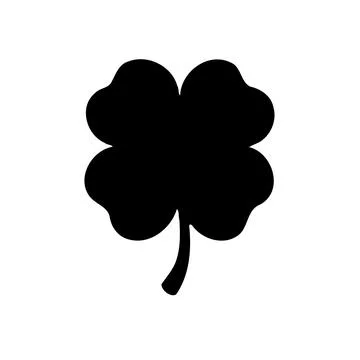 Minimalist Four Leaf Clover Icon Illustration Stock Illustration
