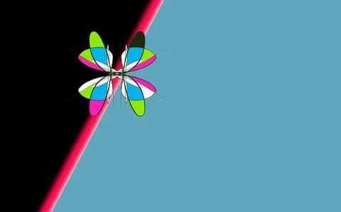 Minimalist Four-Leaf Motif on Split Gradient Stock Illustration
