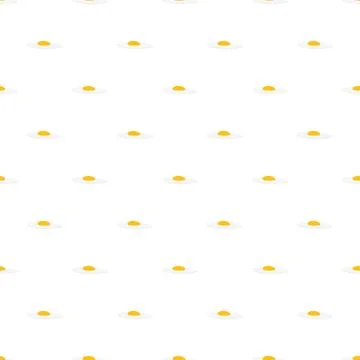 Minimalist fried eggs forming a repeating food design Stock Illustration