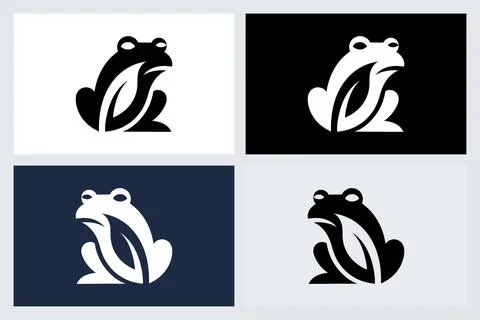 Minimalist Frog Logo Icon Design Set (1) Illustrazione stock