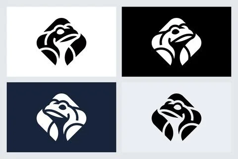 Minimalist Frog Logo Icon Design Set Illustrazione stock