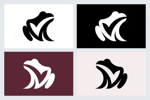 Minimalist Frog Logo Icon Vector Design Set Illustrazione stock