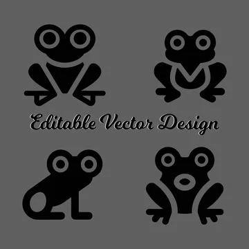 Minimalist frog vector design. abstract geometric frog icons. editable frog icon Illustrazione stock