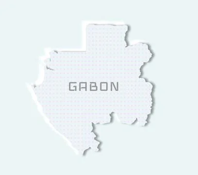 Minimalist Gabon map Stock Illustration