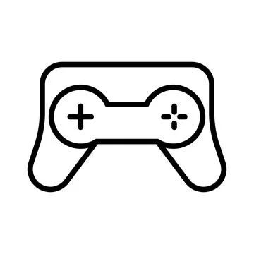Minimalist Game Controller Icon in Monochrome Style for Digital Design Stock Illustration