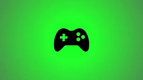 Minimalist gaming controller animation rotating on bright green background .. Stock Footage 346491140