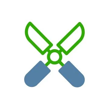 Minimalist Garden Pruning Shears Vector Graphic Stock Illustration