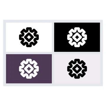 Minimalist Gear Cog Icon Set Vector Design イラスト素材