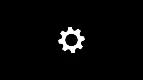 Minimalist gear icon on dark background Stock Footage 333685681