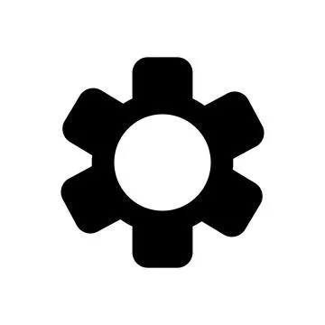 Minimalist Gear Icon for System Settings and Digital Configuration. Stock Illustration