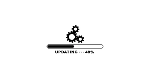 Minimalist-gear-updating-progress-bar-perfect-center Stock Footage 347488588