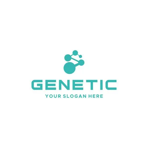 Minimalist GENETIC moleculer molecul logo design Stock Illustration