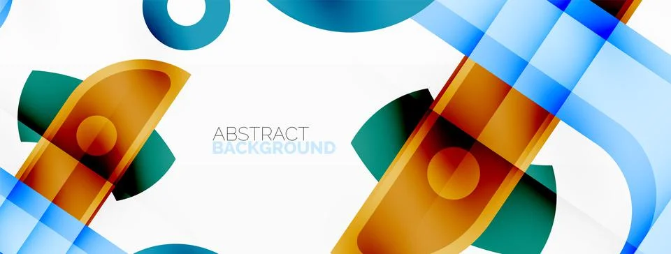 Minimalist geometric abstract background. Lines, circles with shadow effects 库存插图