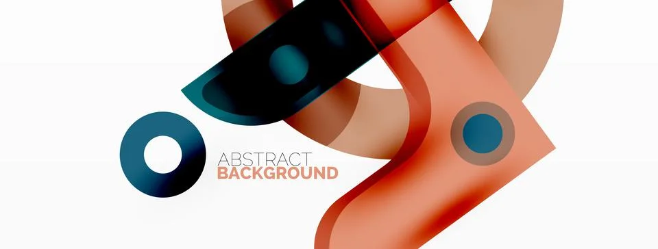 Minimalist geometric abstract background. Lines, circles with shadow effects Stock Illustration