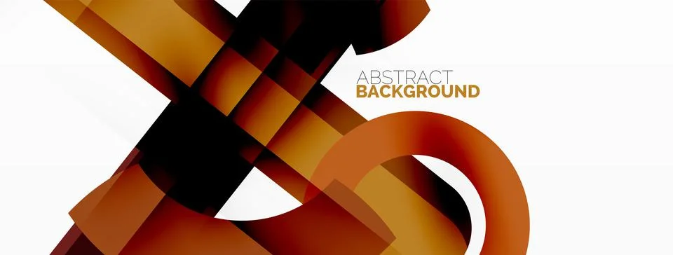 Minimalist geometric abstract background. Lines, circles with shadow effects Stock Illustration