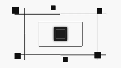 Minimalist geometric abstract frames displaying three distinct square patterns Stock Footage 345315585