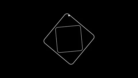 Minimalist geometric animation featuring a rotating square frame with a cen.. Stock Footage 347806038