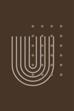 Minimalist Geometric Arch Line Wall Art Decor Stock Illustration
