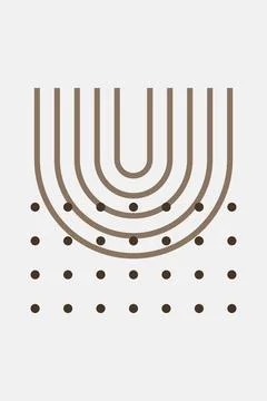 Minimalist Geometric Arch Line Wall Art Decor Stock Illustration