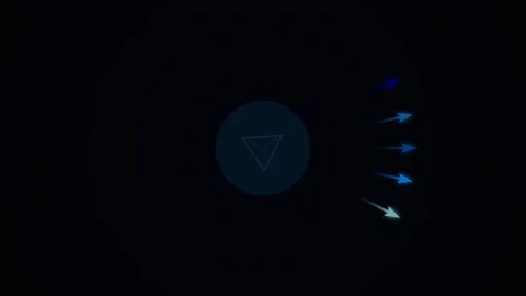 Minimalist geometric arrow animation on black background loop Stock Footage 346001759