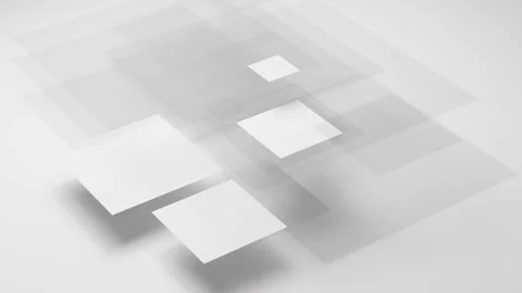 Minimalist geometric background with overlapping translucent squares and soft Stock Footage 347884568