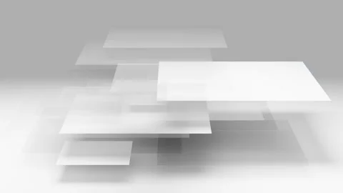 Minimalist geometric background with overlapping translucent white rectangles on Stock Footage 347884581