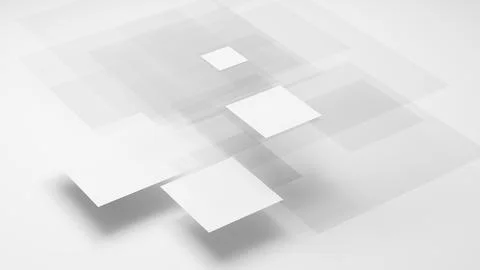 Minimalist geometric background with overlapping translucent squares and soft Stock Illustration