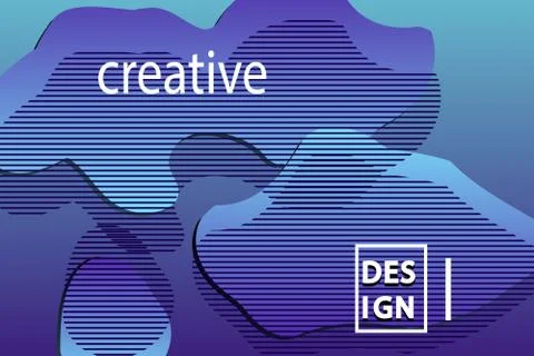 Minimalist geometric background. Trendy gradient, liquid shapes composition. Stock Illustration