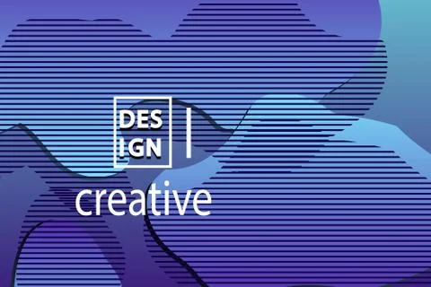 Minimalist geometric background. Trendy gradient, liquid shapes composition. Stock Illustration