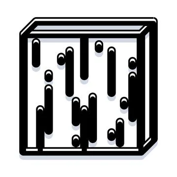 Minimalist geometric box with vertical lines pattern イラスト素材