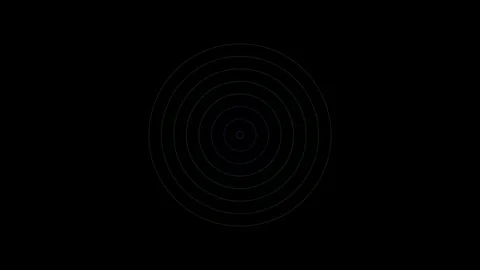 Minimalist geometric circle pattern isolated on a solid black background Video stock 335118010