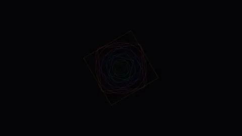 Minimalist geometric circular pattern design against a stark black background Stock Footage 335117307