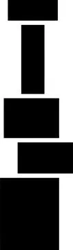 Minimalist Geometric Composition featuring Stacked Black Rectangular Shapes Stock Illustration